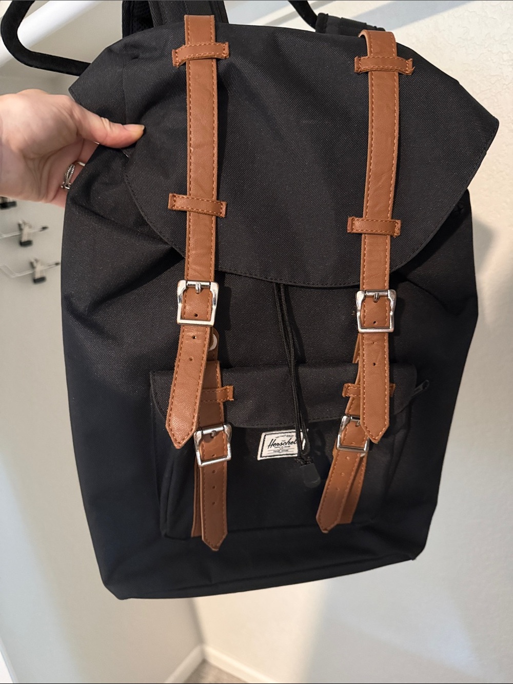 Herschel Supply Company Black Backpack with Brown Straps